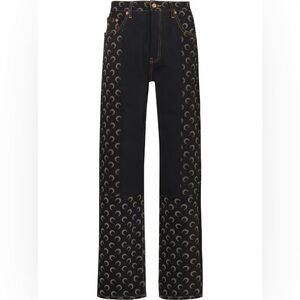 Marine Serre Regan Crescent Moon straight leg black jeans